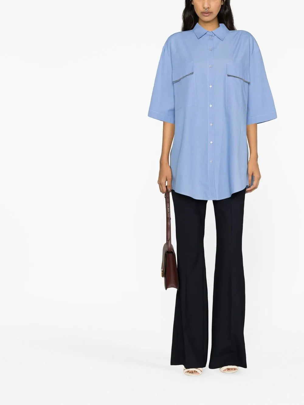 Flap-Pocket Detail Shirt