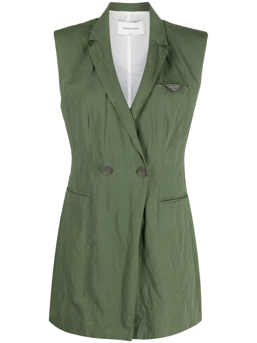 Sleeveless Double-Breasted Blazer