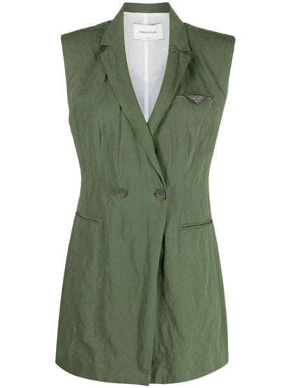 Sleeveless Double-Breasted Blazer