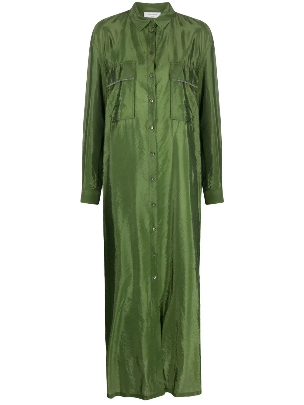 Satin Maxi Shirtdress