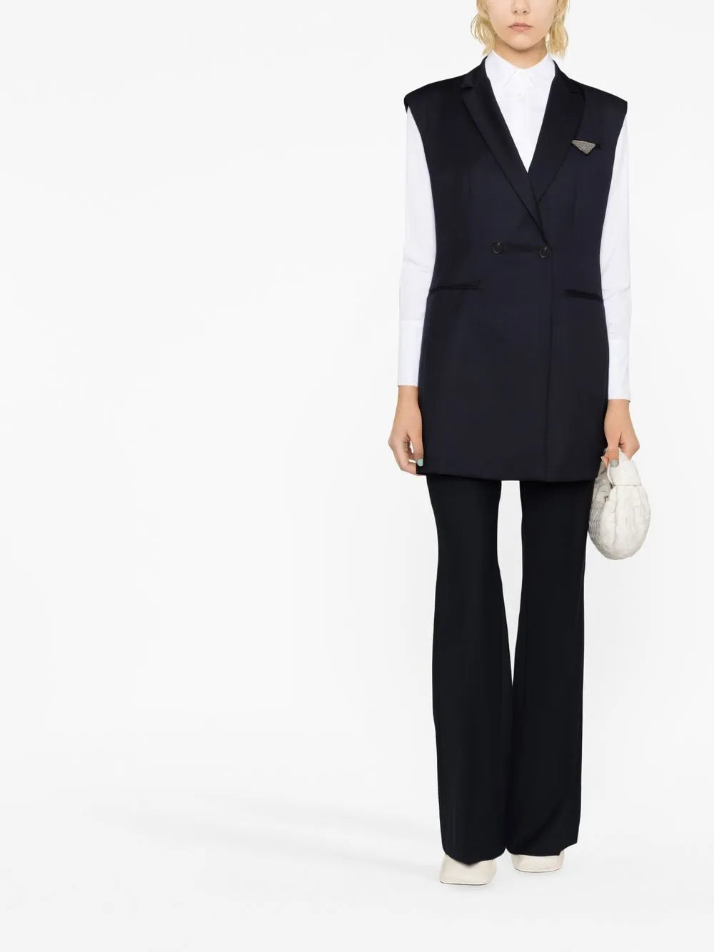 Sleeveless Merino-Wool Blazer