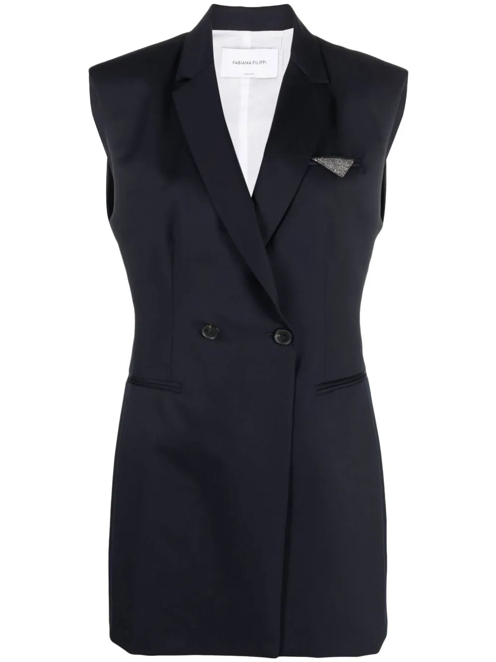 Sleeveless Merino-Wool Blazer