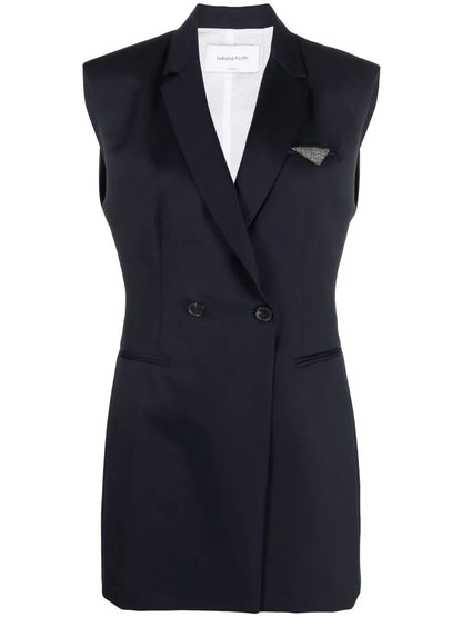 Sleeveless Merino-Wool Blazer