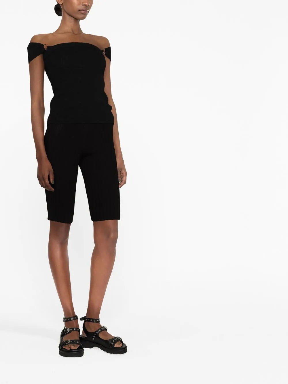 High-Waisted Knee-Length Shorts