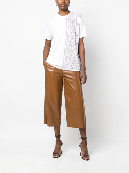 Motif-Embroidered Short-Sleeve T-Shirt