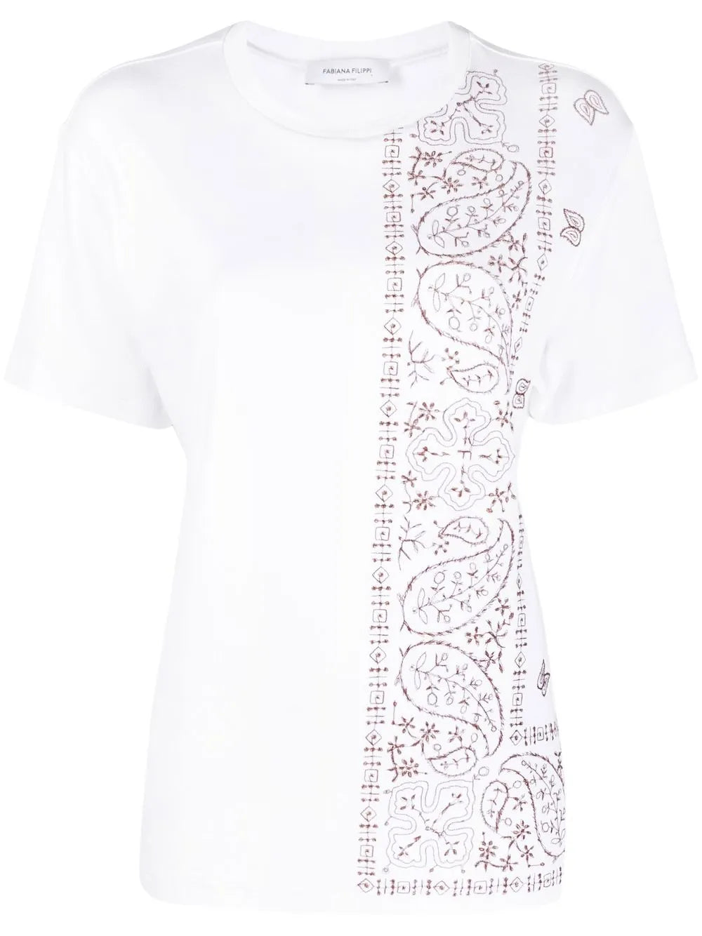 Motif-Embroidered Short-Sleeve T-Shirt