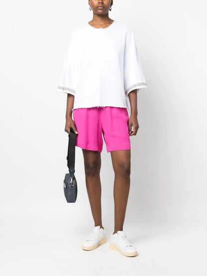 Elasticated-Waistband Detail Shorts