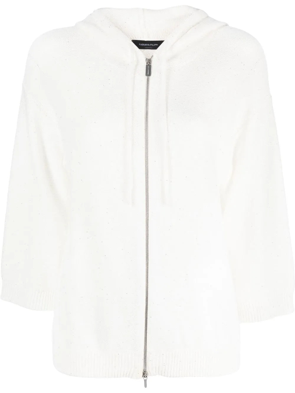 Three-Quarter Sleeve Knitted Hoodie