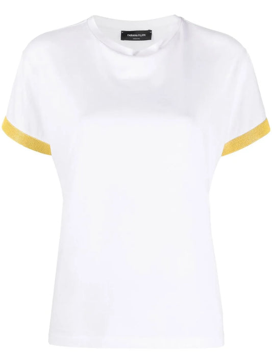 Bead-Embellished Cotton T-Shirt