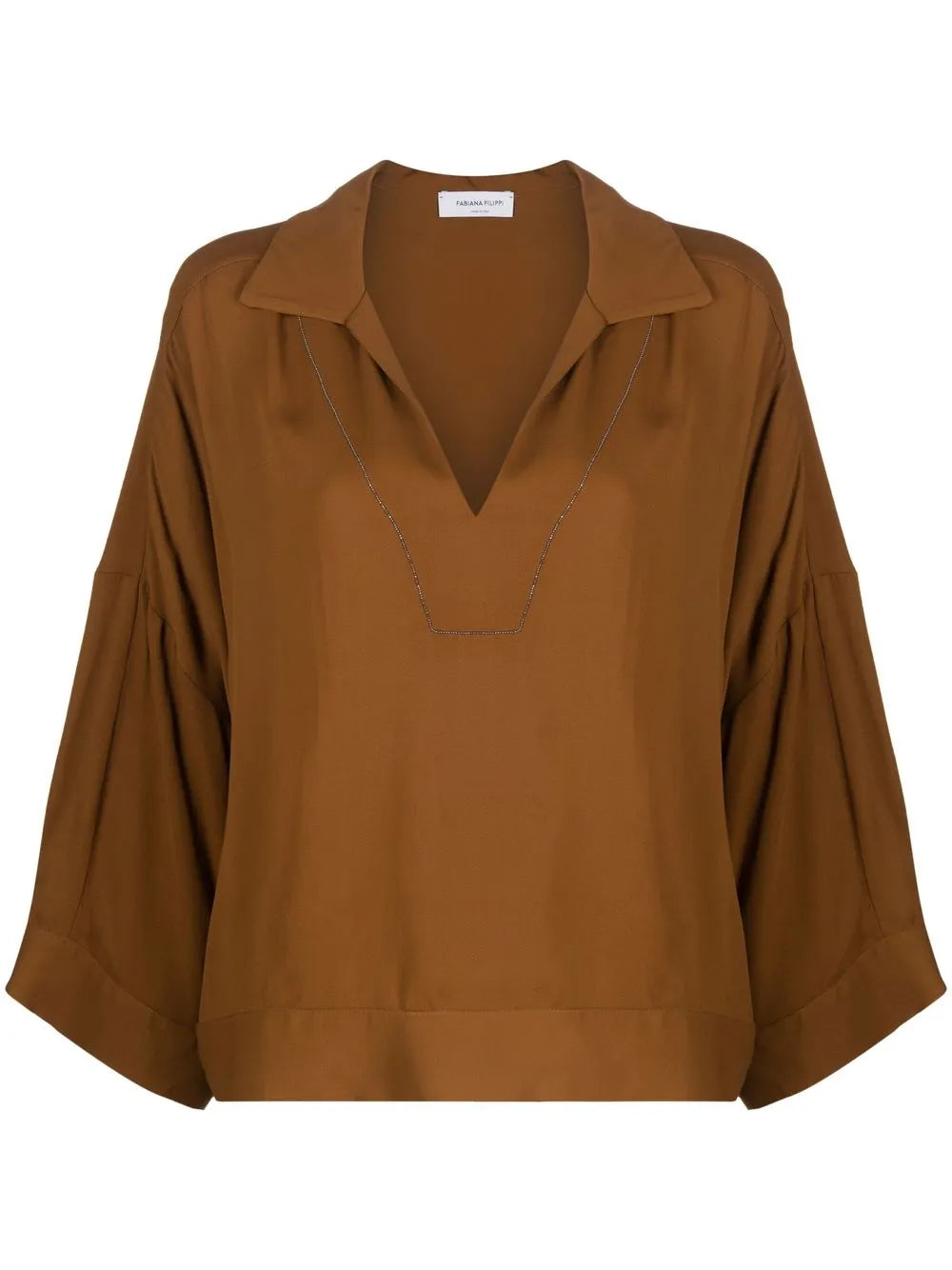 V-Neck Long-Sleeved Blouse