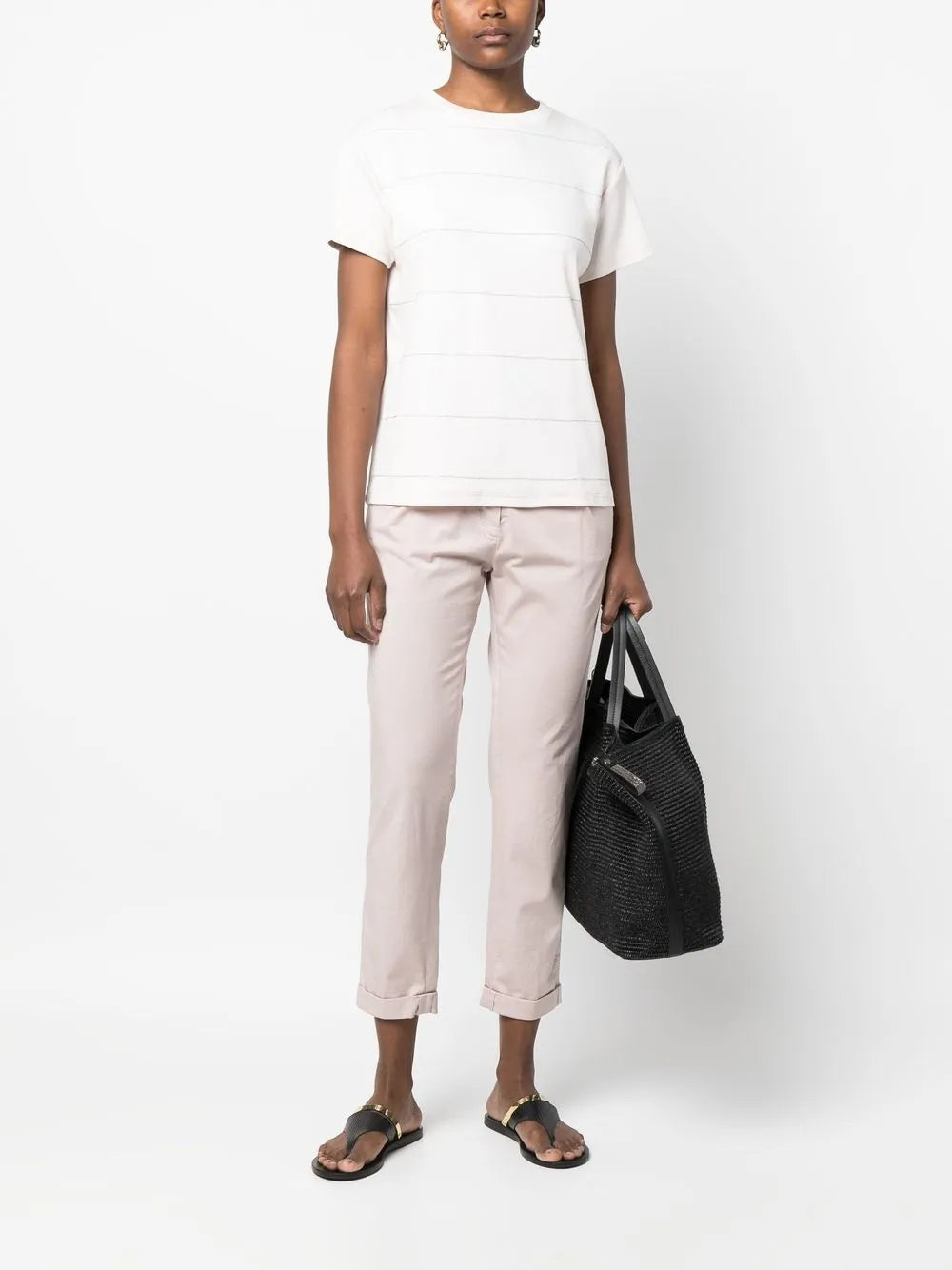 Bead-Embellished Short-Sleeve T-Shirt