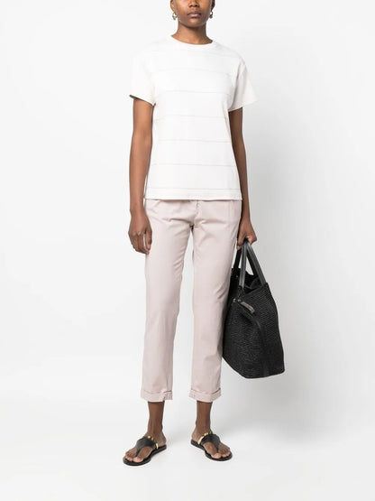 Bead-Embellished Short-Sleeve T-Shirt