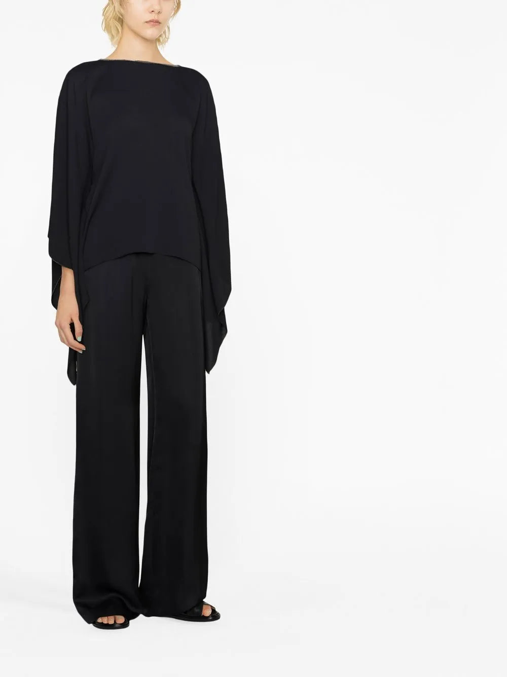 Draped-Sleeve Blouse