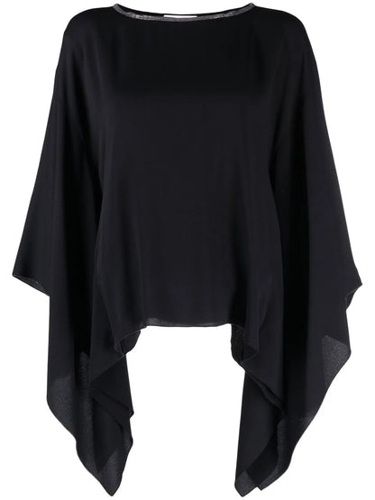 Draped-Sleeve Blouse