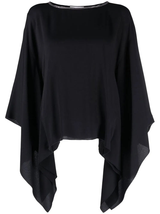 Draped-Sleeve Blouse