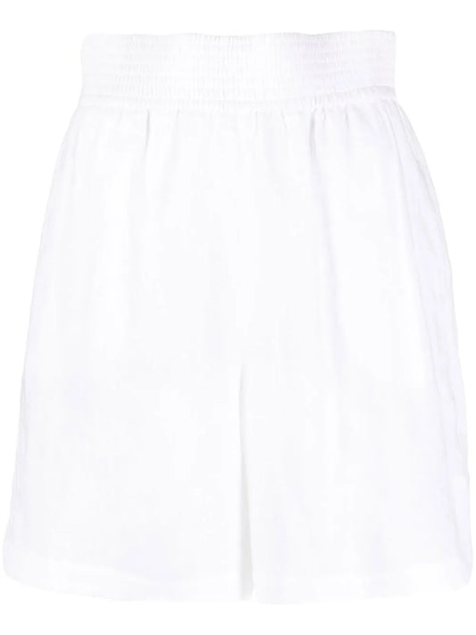 Knee-Length Smocked-Waist Shorts
