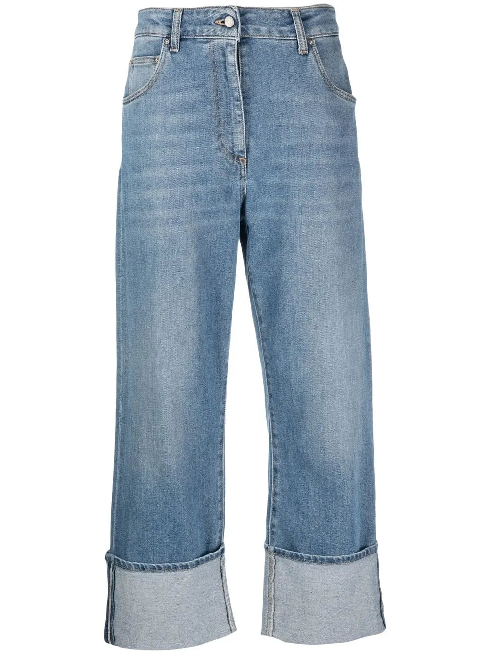 High-Waisted Cropped Jeans