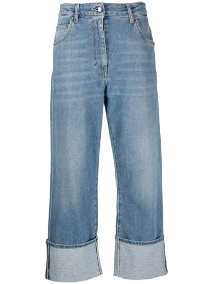 High-Waisted Cropped Jeans