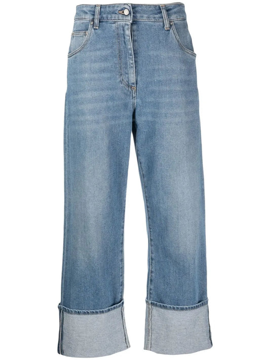 High-Waisted Cropped Jeans