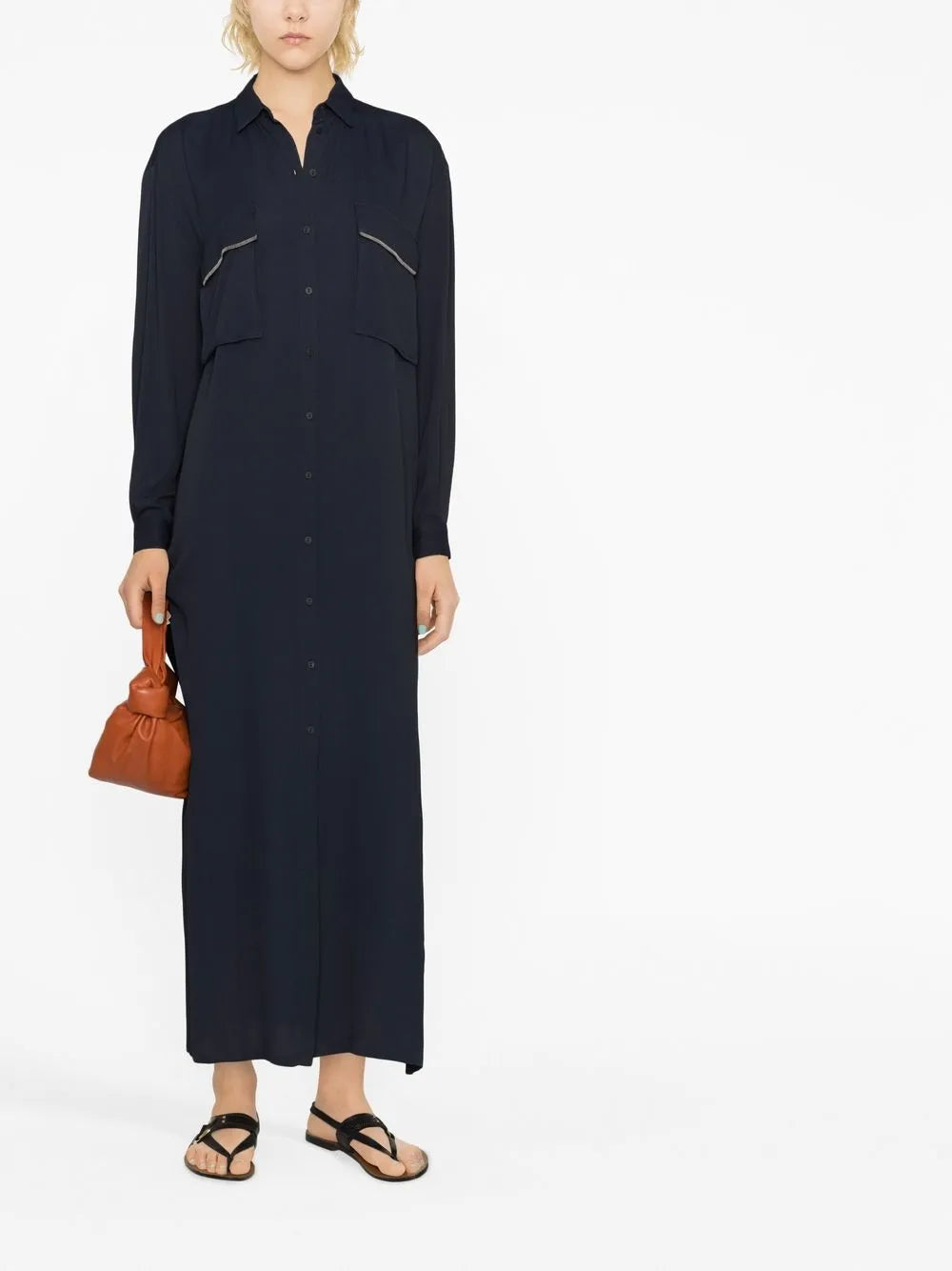 Long-Sleeved Maxi Shirtdress