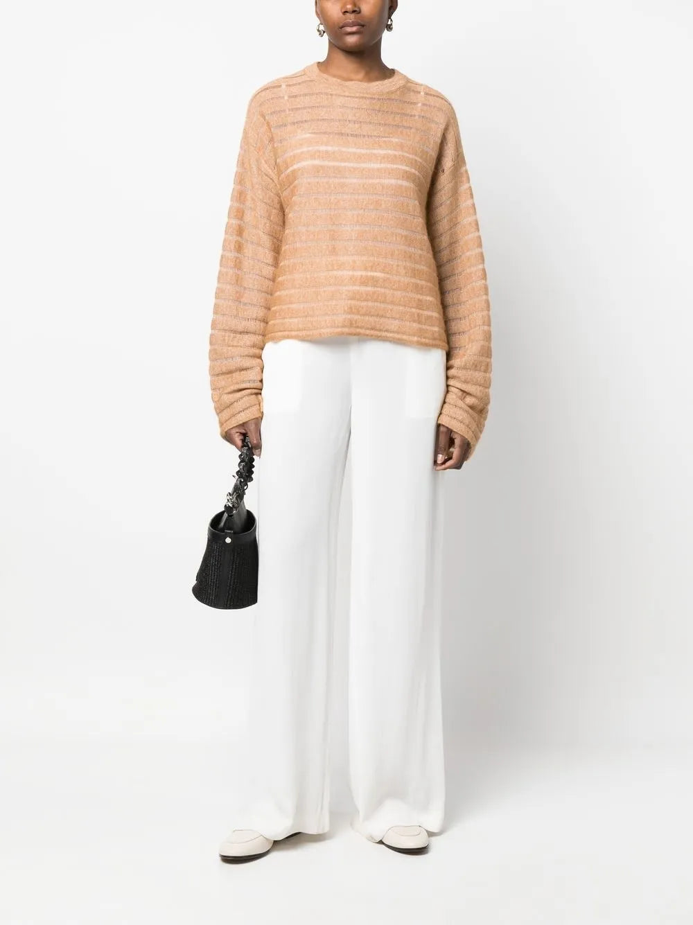 Stripe-Pattern Knit Jumper