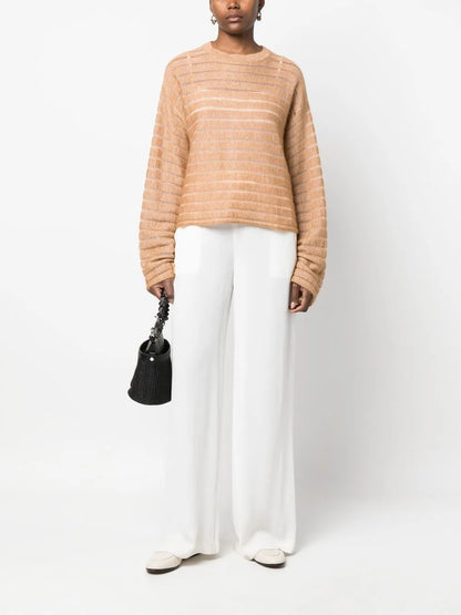 Stripe-Pattern Knit Jumper