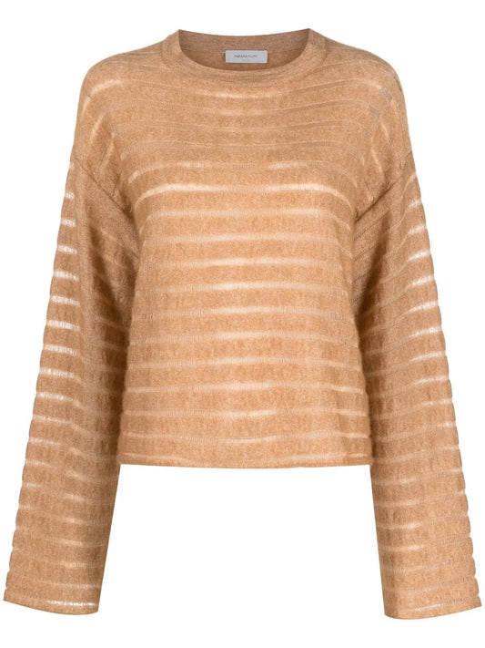 Stripe-Pattern Knit Jumper