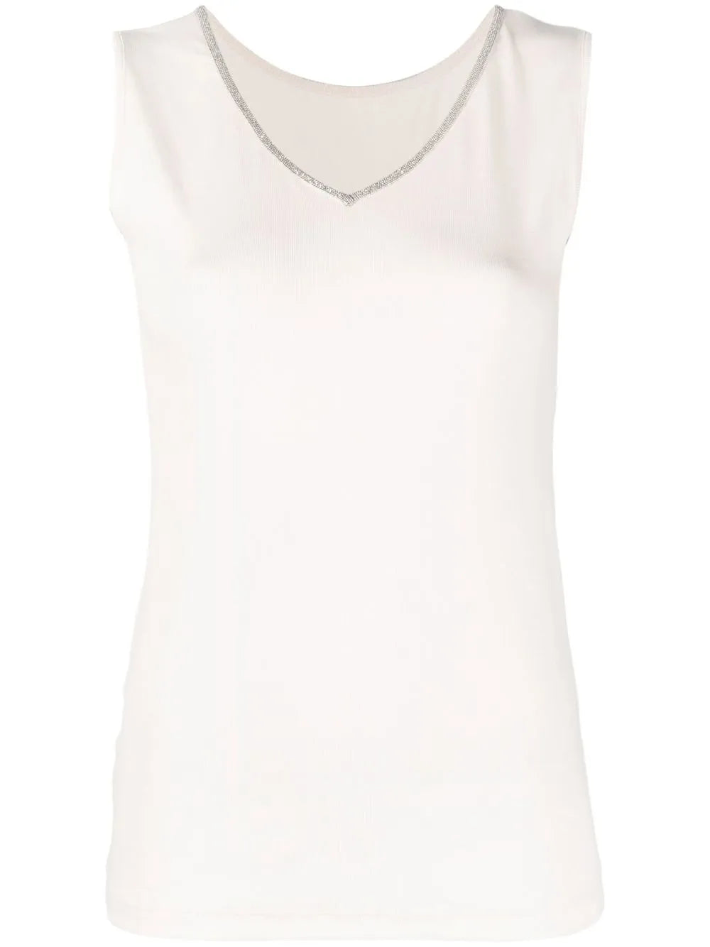 Bead-Embellished V-Neck Tank Top