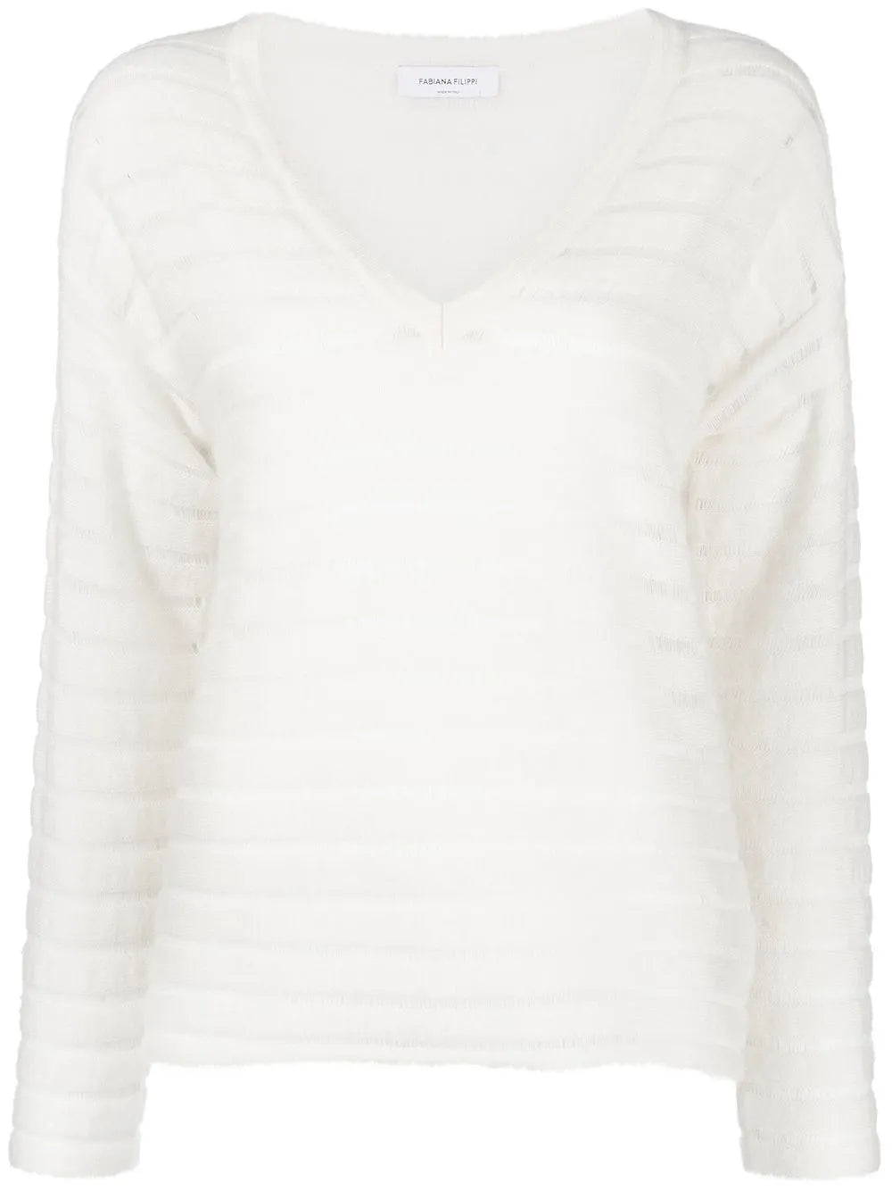 Striped V-Neck Knit Jumper