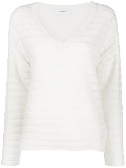 Striped V-Neck Knit Jumper