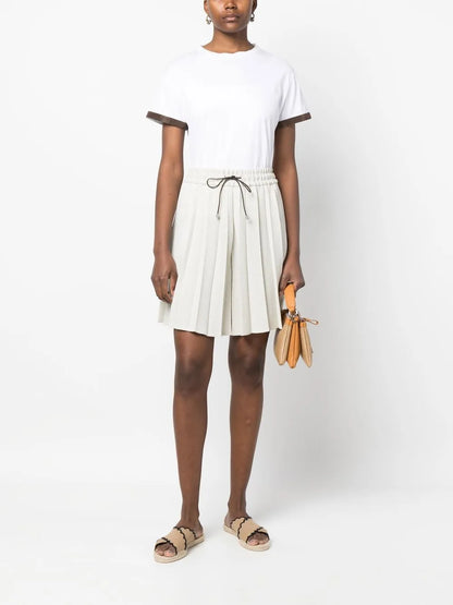 Pleated High-Waisted Skorts