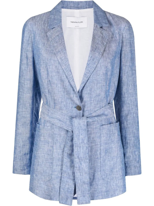 Belted Linen Blazer