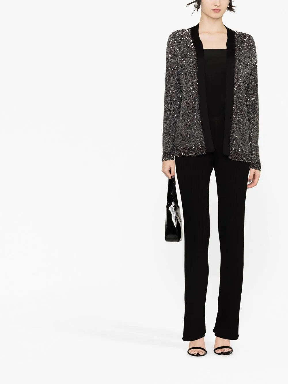 Ribbed-Knit Flared Trousers