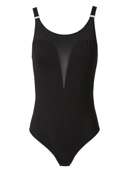 Illusion V-Neck Silk Bodysuit