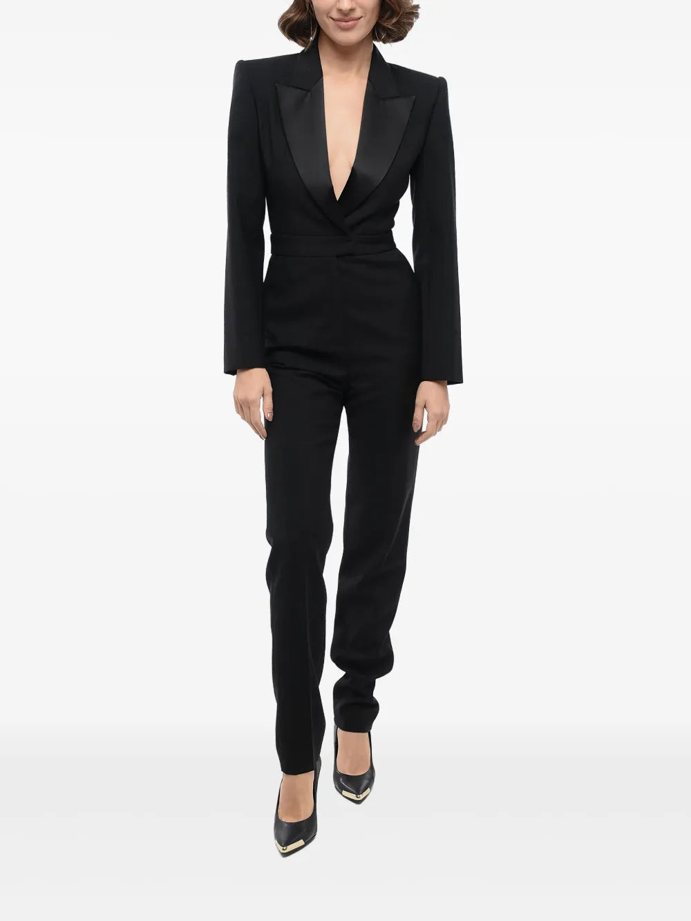 Tailored Peak-Lapel Jumpsuit