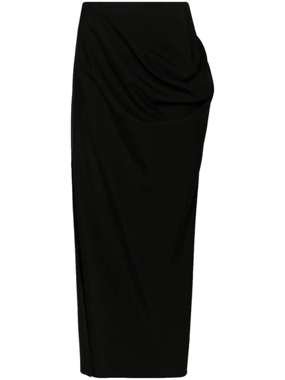Asymmetric High-Waisted Maxi Skirt
