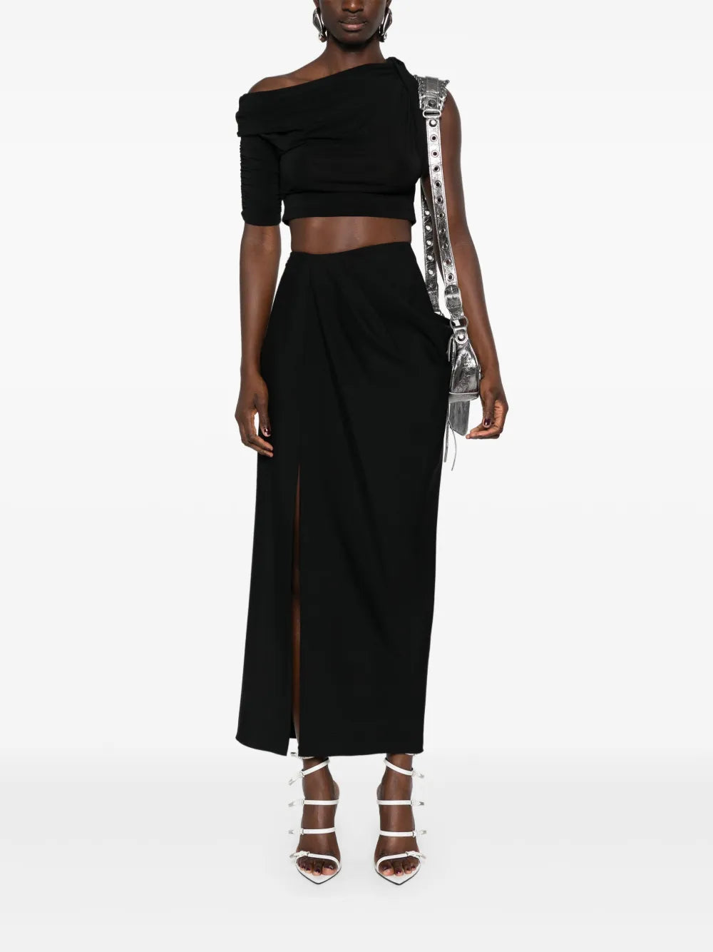 Asymmetric High-Waisted Maxi Skirt