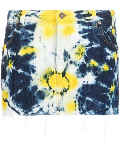 Tie Dye-Print Mini Skirt