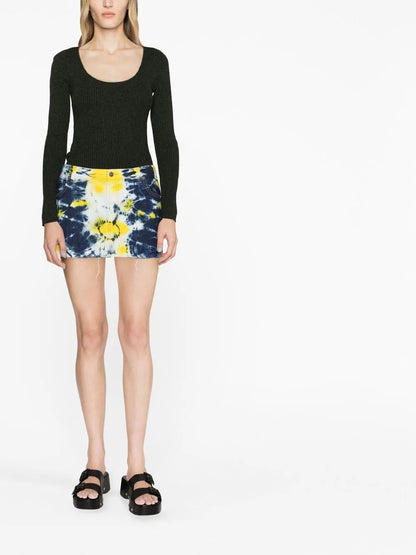 Tie Dye-Print Mini Skirt