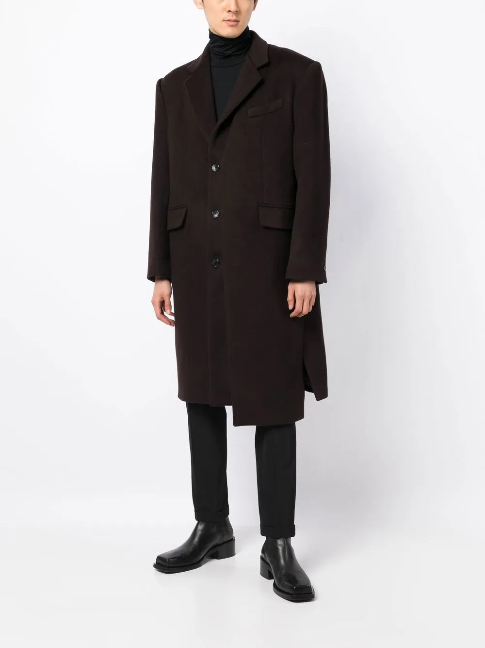 Layered Single-Breasted Coat