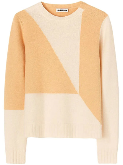 Colour-Block Print Knit Jumper