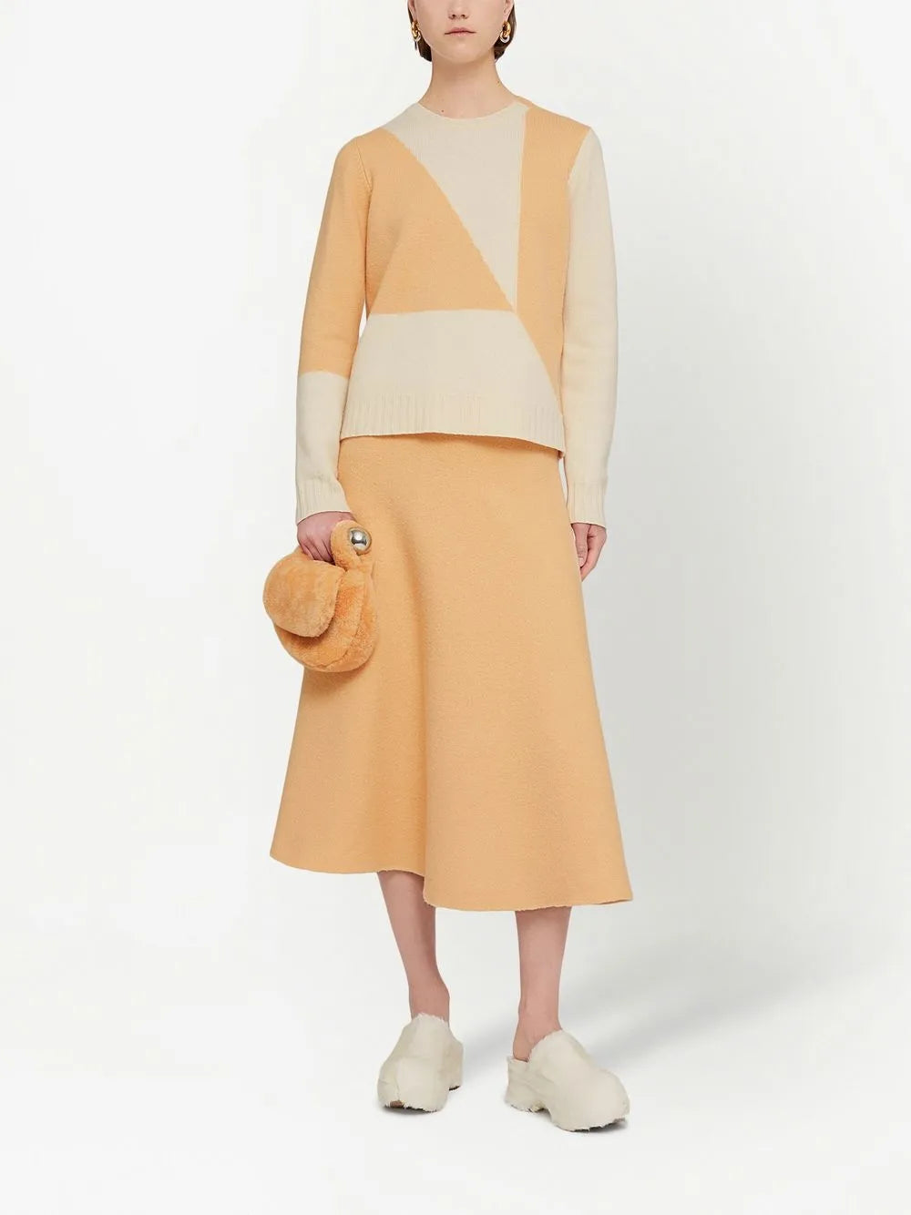 Colour-Block Print Knit Jumper