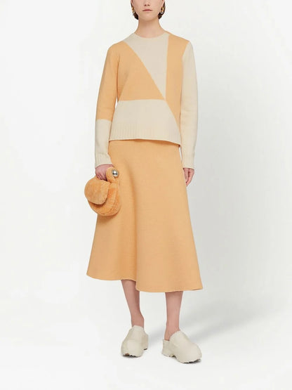 Colour-Block Print Knit Jumper