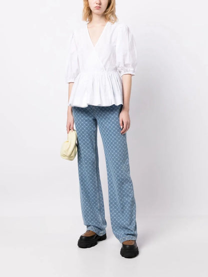 Organic Cotton Wrap Blouse