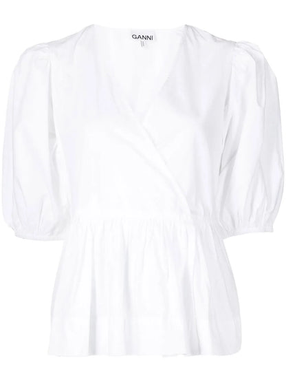 Organic Cotton Wrap Blouse