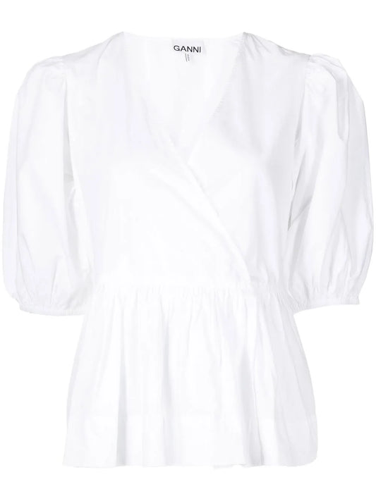 Organic Cotton Wrap Blouse