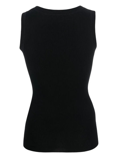 Cipria Ribbed-Knit Tank Top