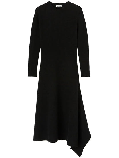 Wool Asymmetric Midi-Dress