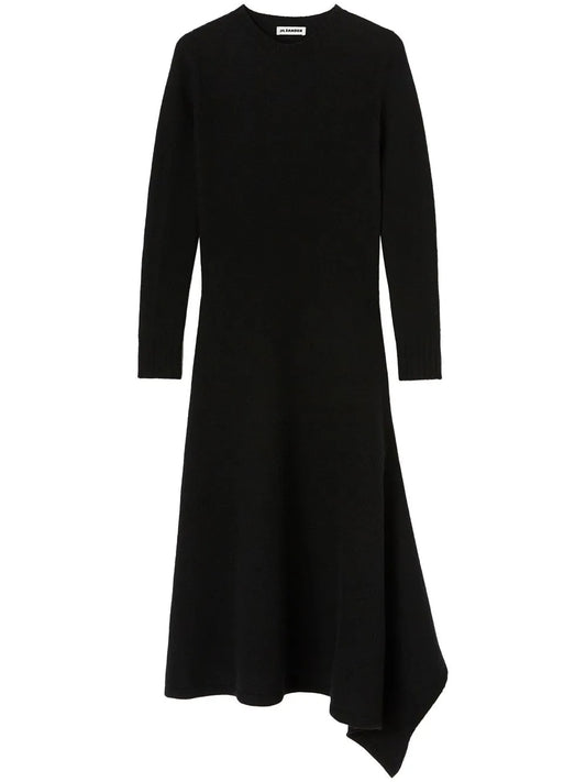 Wool Asymmetric Midi-Dress