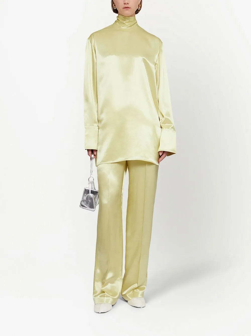 Glossy-Finish Trousers